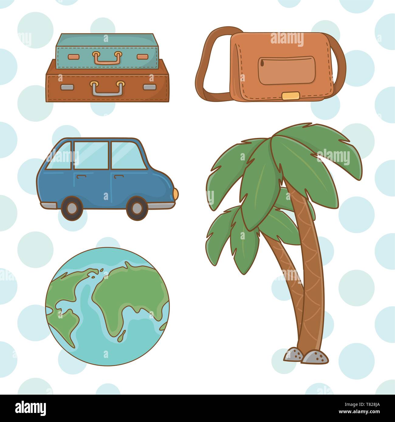 travel vacations set icons vector illustration design Stock Vector ...