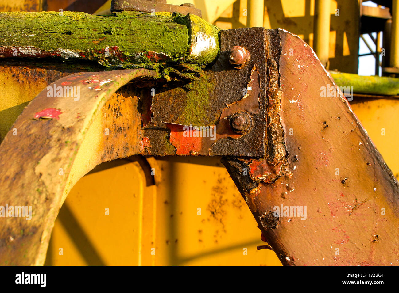 Rusted metal, parts, Dunkirk harbor, Dunkirk, Nord, France Stock Photo
