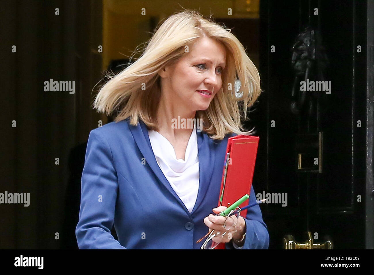 Esther McVey seen in Downing Street. Esther McVey, Brexiteer and a former Secretary of State for Work and Pensions announces plan to run for Tory leadership.  Esther McVey, resigned as Work and Pensions Secretary last November in protest at British Prime MInister's withdrawal agreement with the European Union. Stock Photo