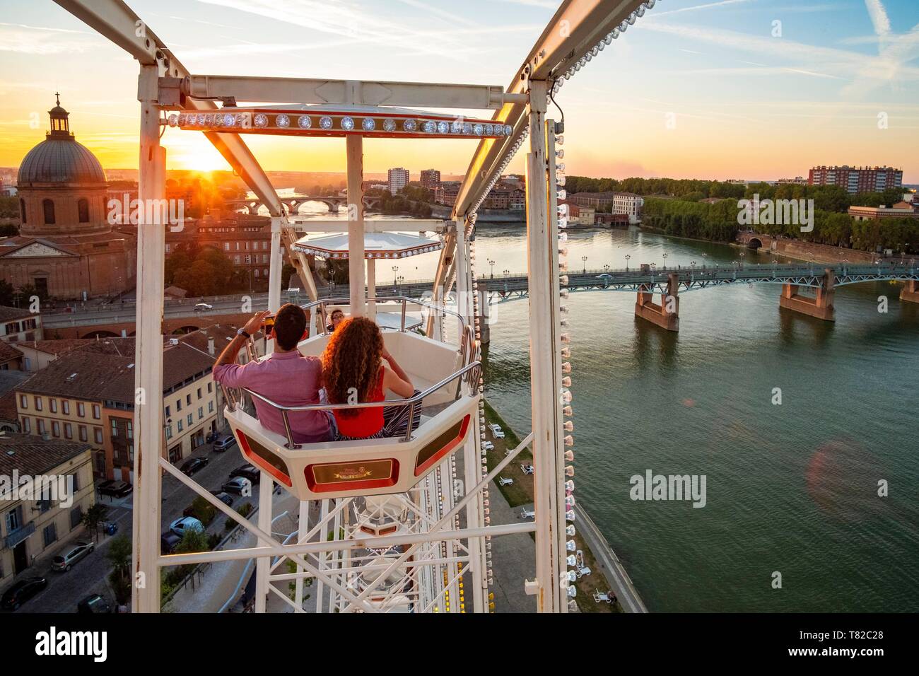 France, Haute Garonne, Toulouse, view of the Garonne from the Grande Roue Stock Photo