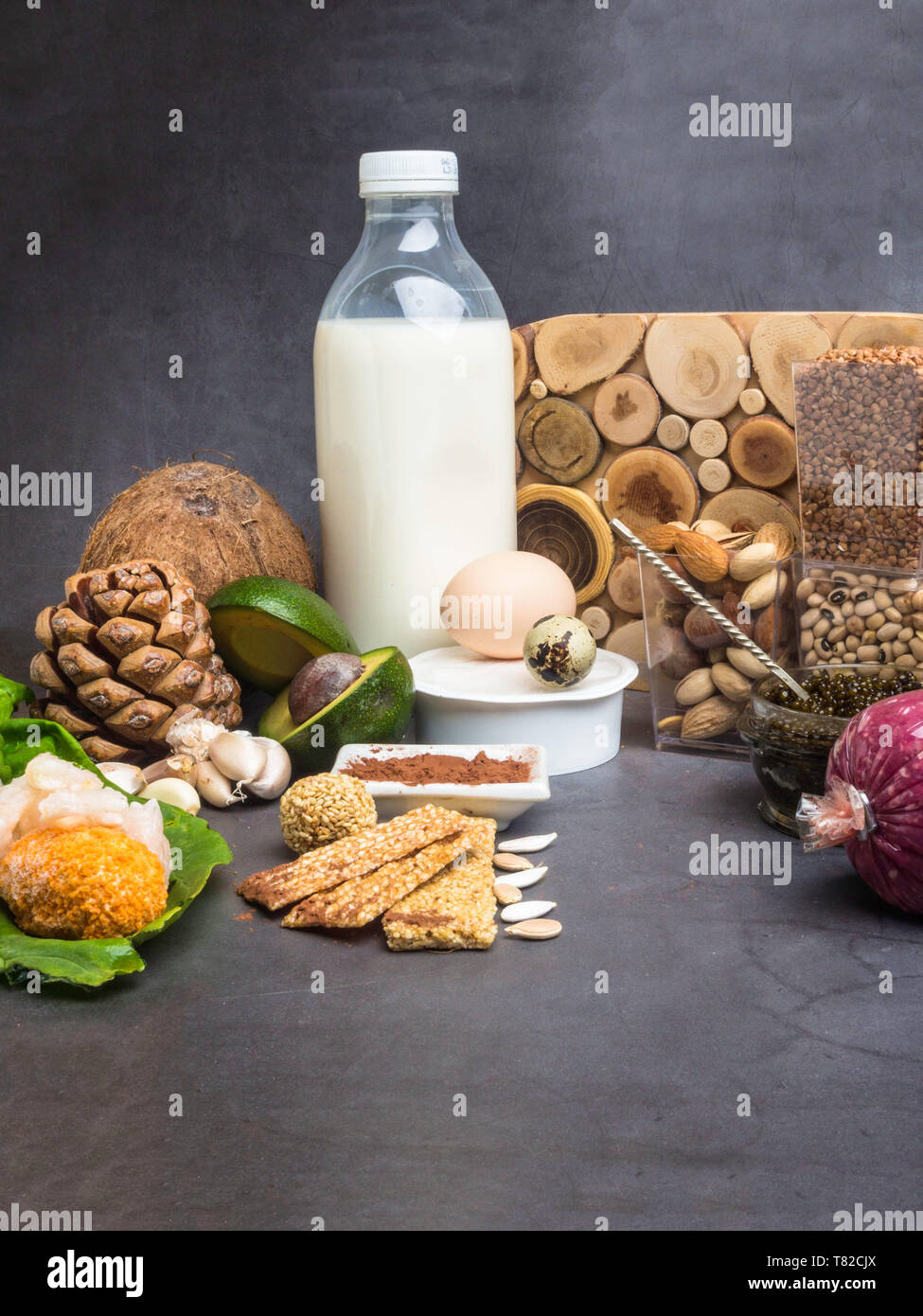 Food ingredients containing zinc, sesame, nuts, coconut, dairy products