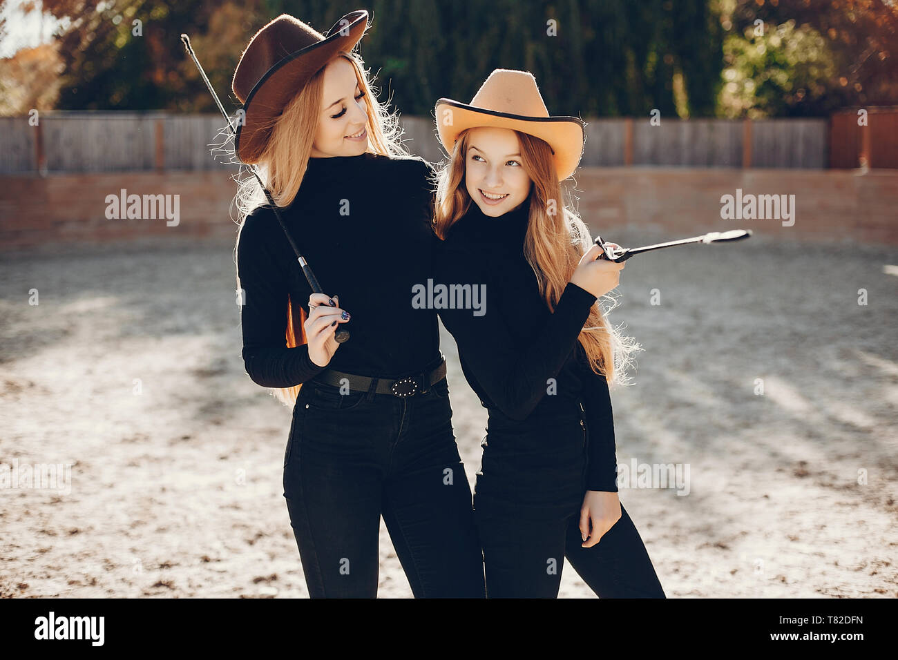 Girls in a hat. Cowboy style. Blonde in 