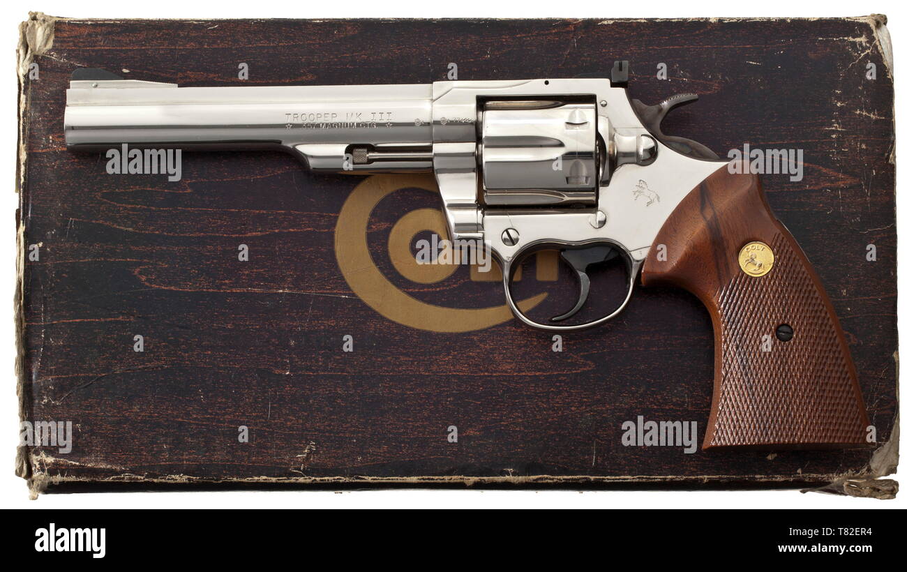 Small arms, revolver, Colt Trooper Mk III, caliber .357 Magnum, Additional-Rights-Clearance-Info-Not-Available Stock Photo