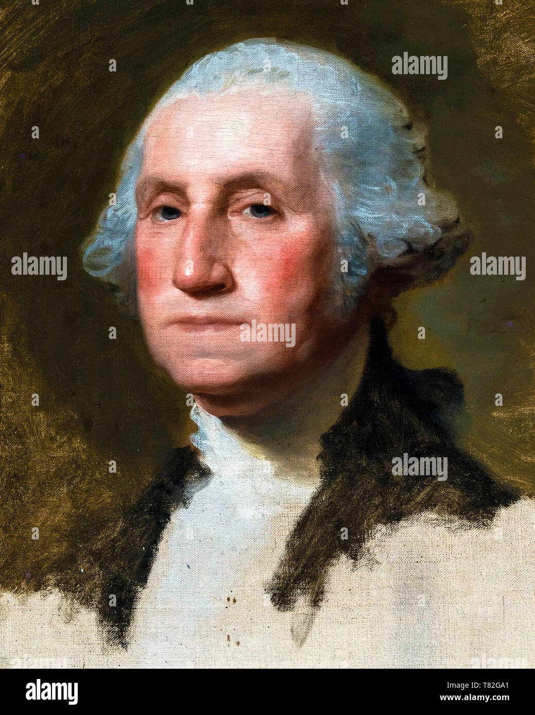 George Washington (The Athenaeum Portrait) (detail), Gilbert Stuart, 1796 Stock Photo