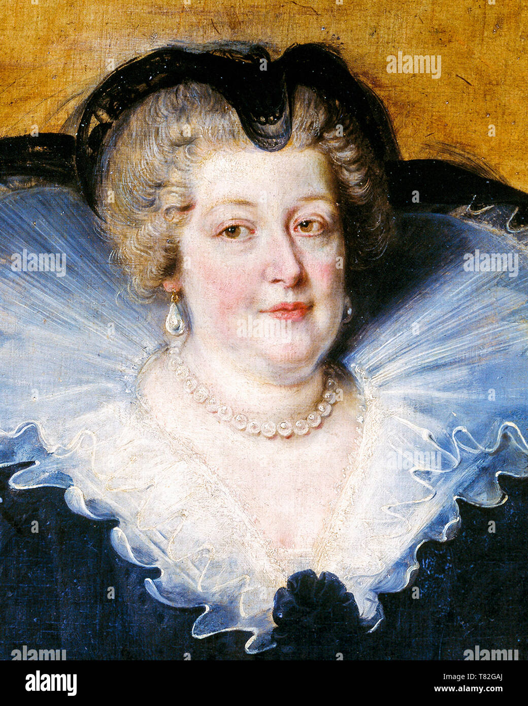 Marie de Medici (1575-1642), portrait (detail), Queen of France, by Peter Paul Rubens, 1622 Stock Photo