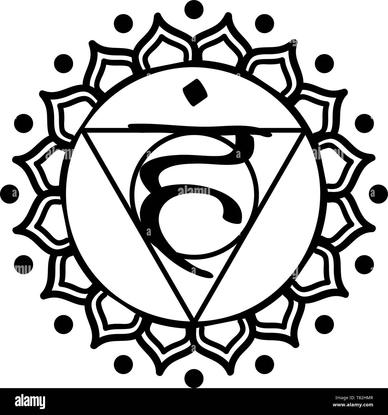 vishuddha viuddha chakra communication center cleaning light Stock Vector