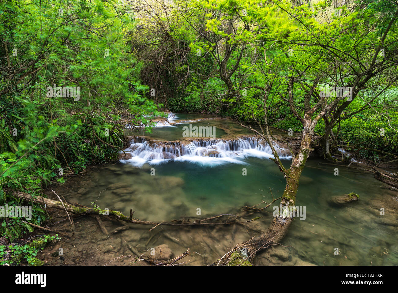 Krushuna waterfalls are a series of waterfalls in northern Bulgaria,near Lovech city Stock Photo