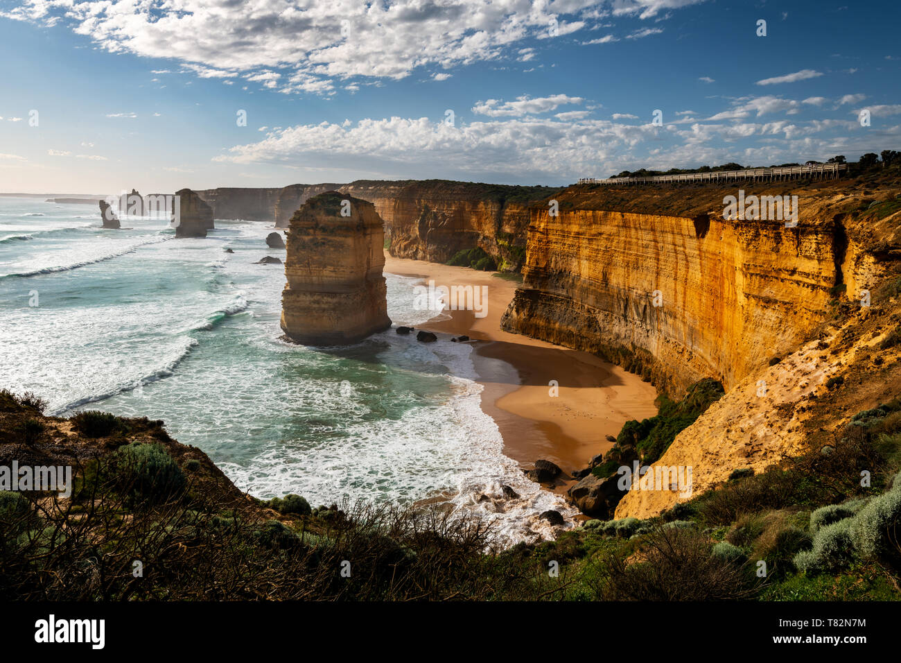 The famous Twelve Apostles in Port Campbell National Park at the Great Ocean Road. Stock Photo