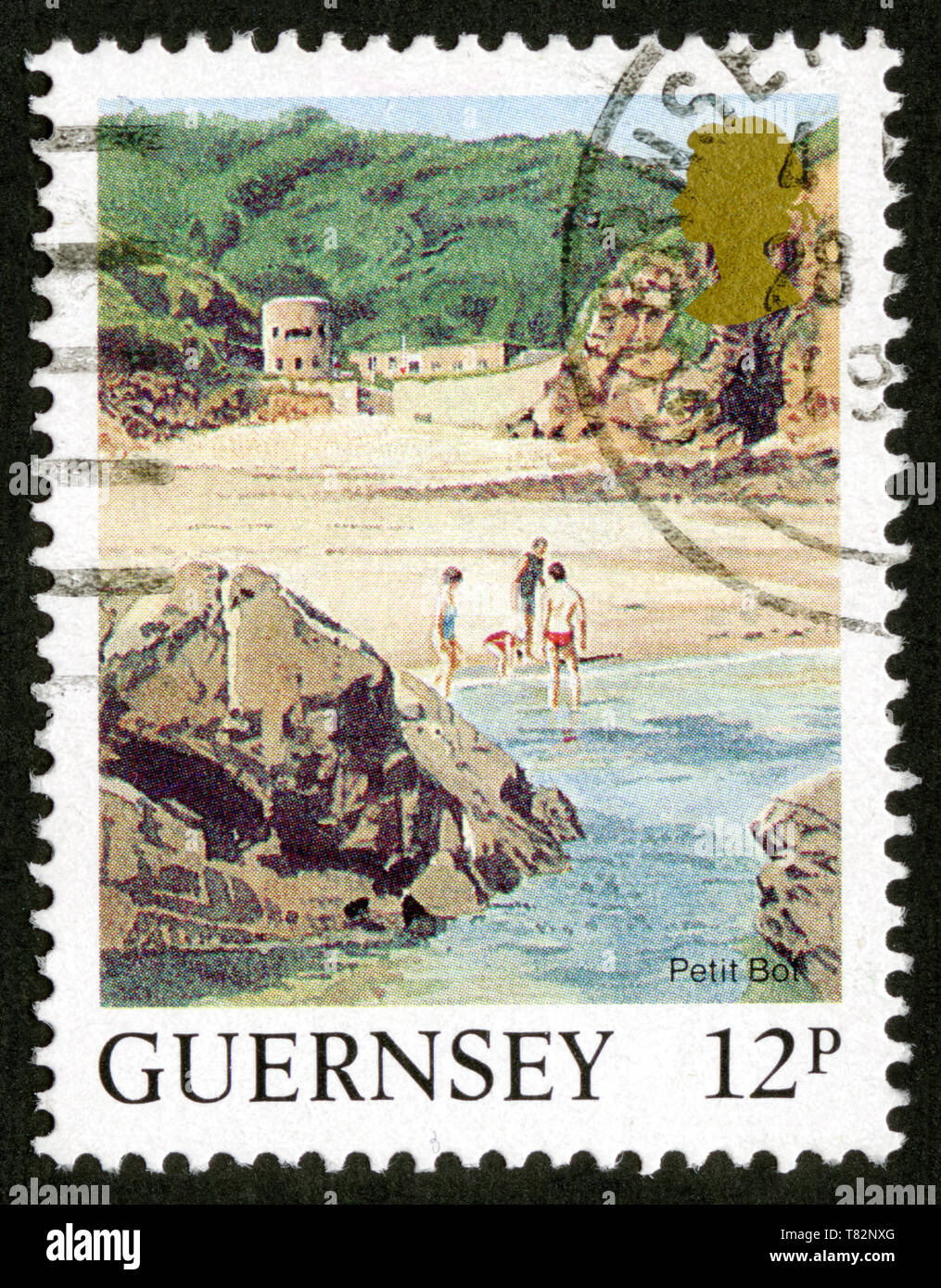 Stamp print in Guernsey Stock Photo Alamy