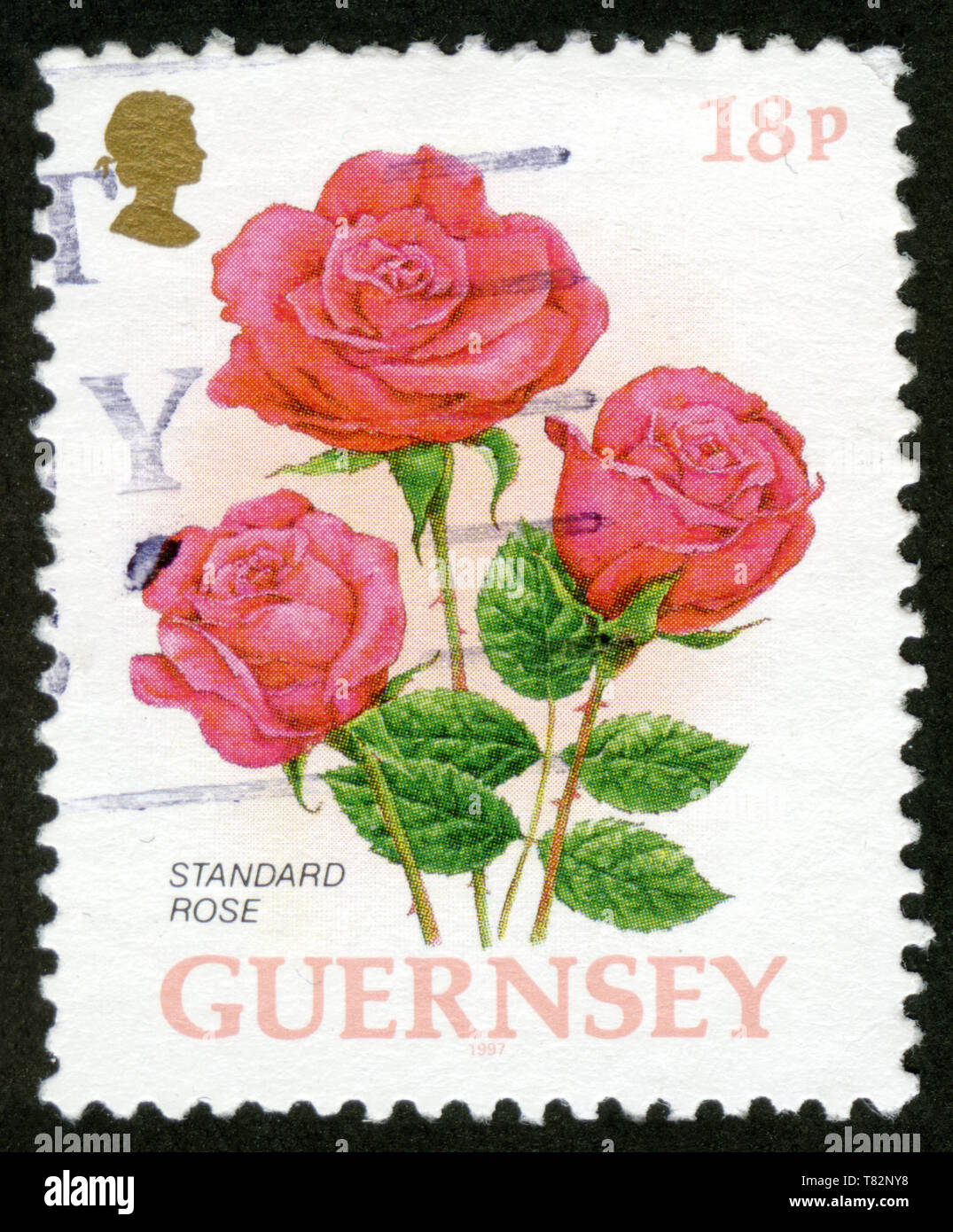 Stamp print in Guernsey Stock Photo Alamy