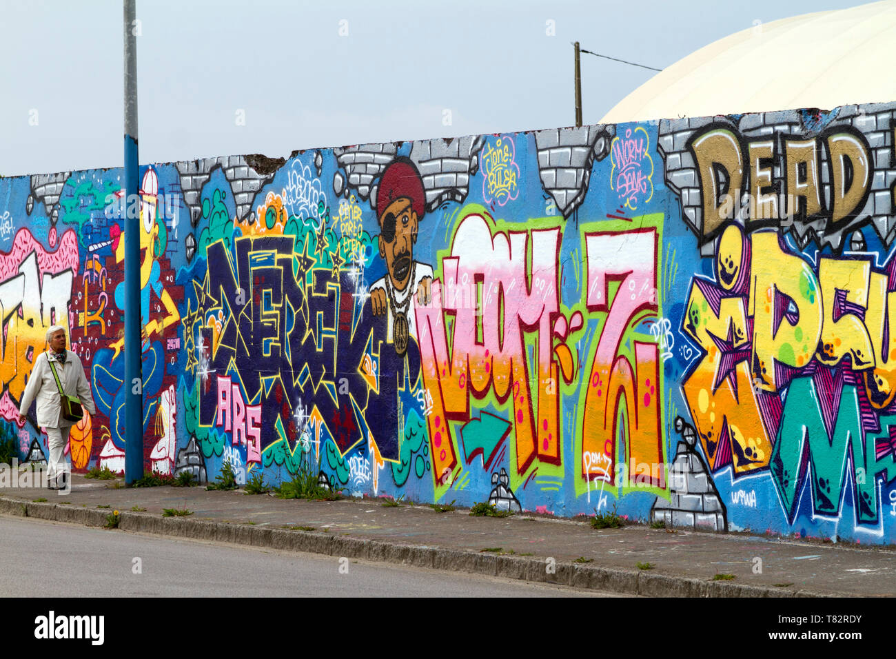 Tag and graffiti on walls at Brest ,Finistère ,Brittany Stock Photo