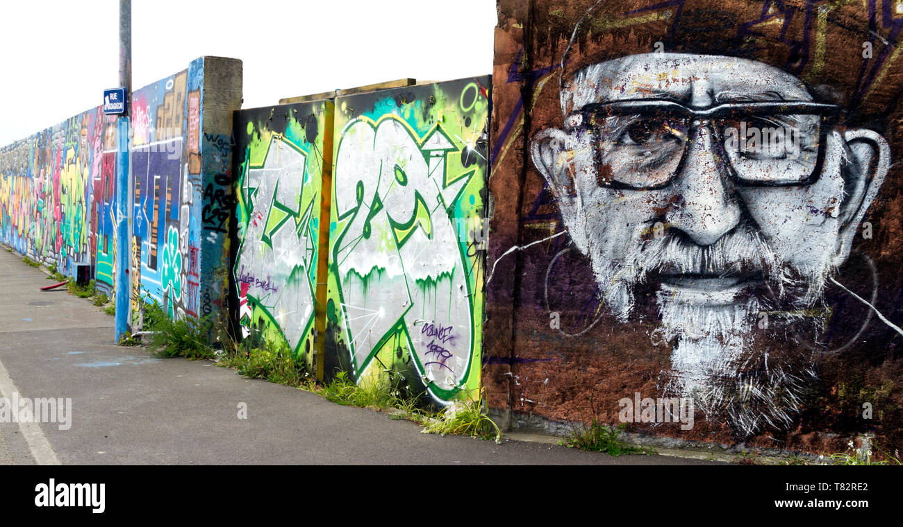 Tag and graffiti on walls at Brest ,Finistère ,Brittany Stock Photo