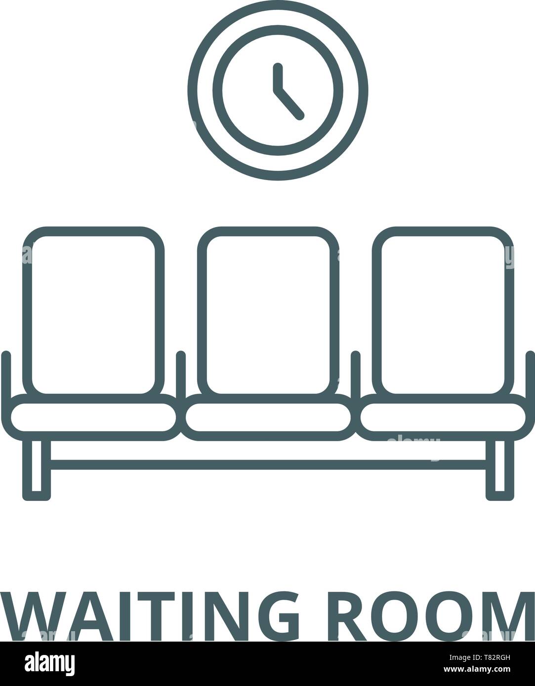 Waiting room vector line icon, linear concept, outline sign, symbol Stock Vector