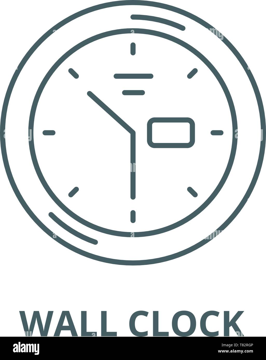 Wall clock vector line icon, linear concept, outline sign, symbol Stock ...