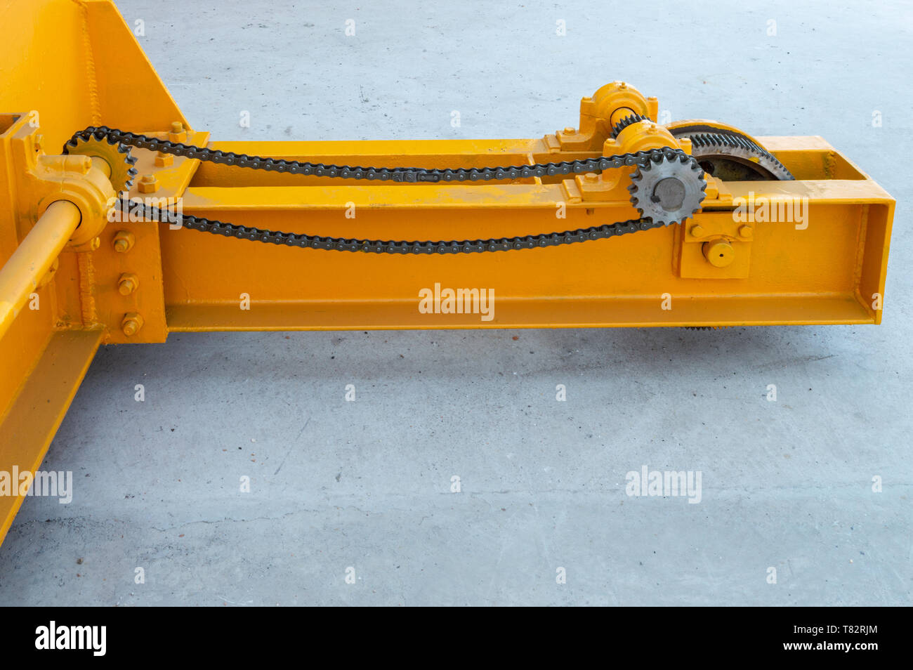 Parts of a crane ready for installation in the industrial plant