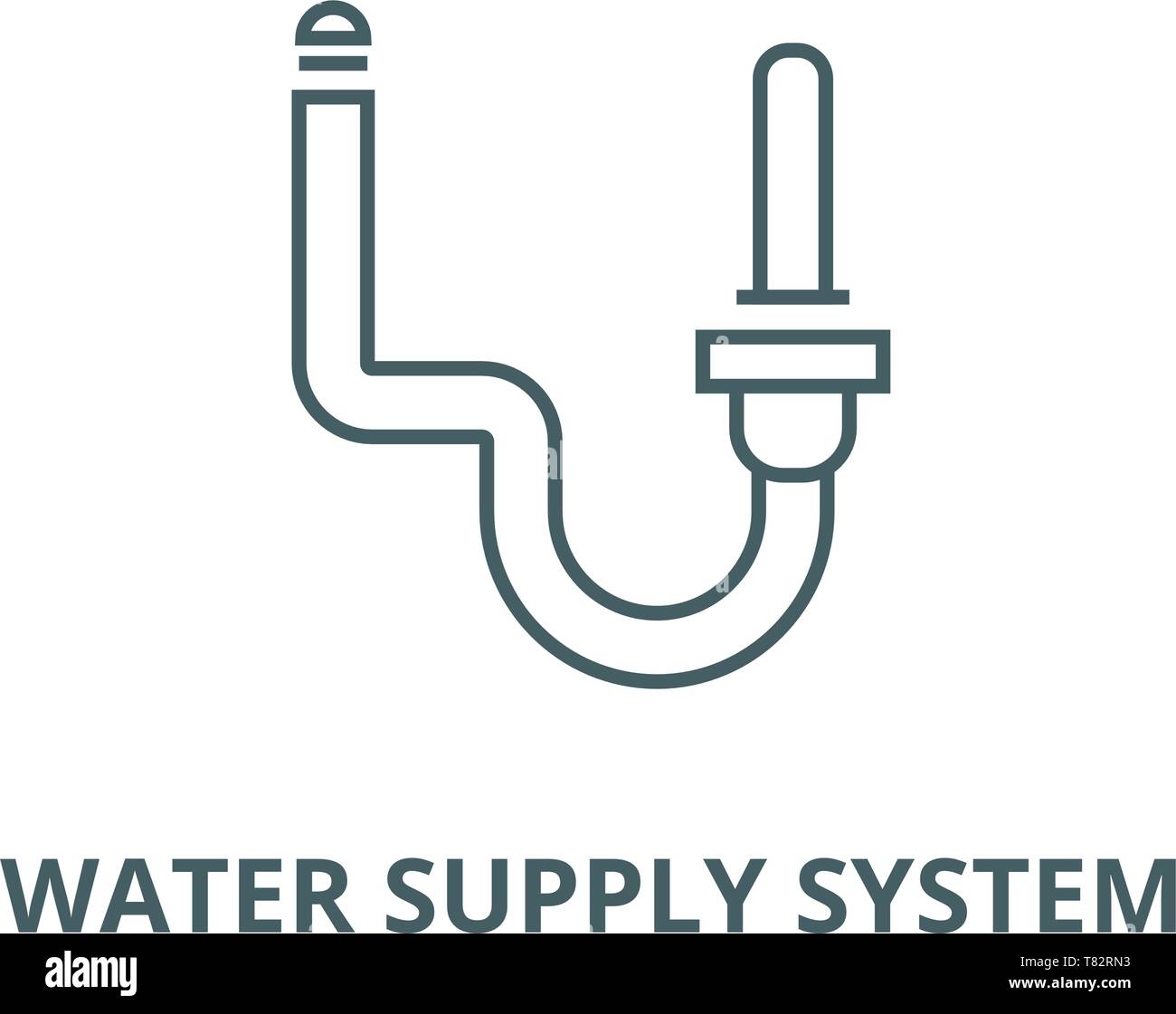 Water supply system vector line icon, linear concept, outline sign