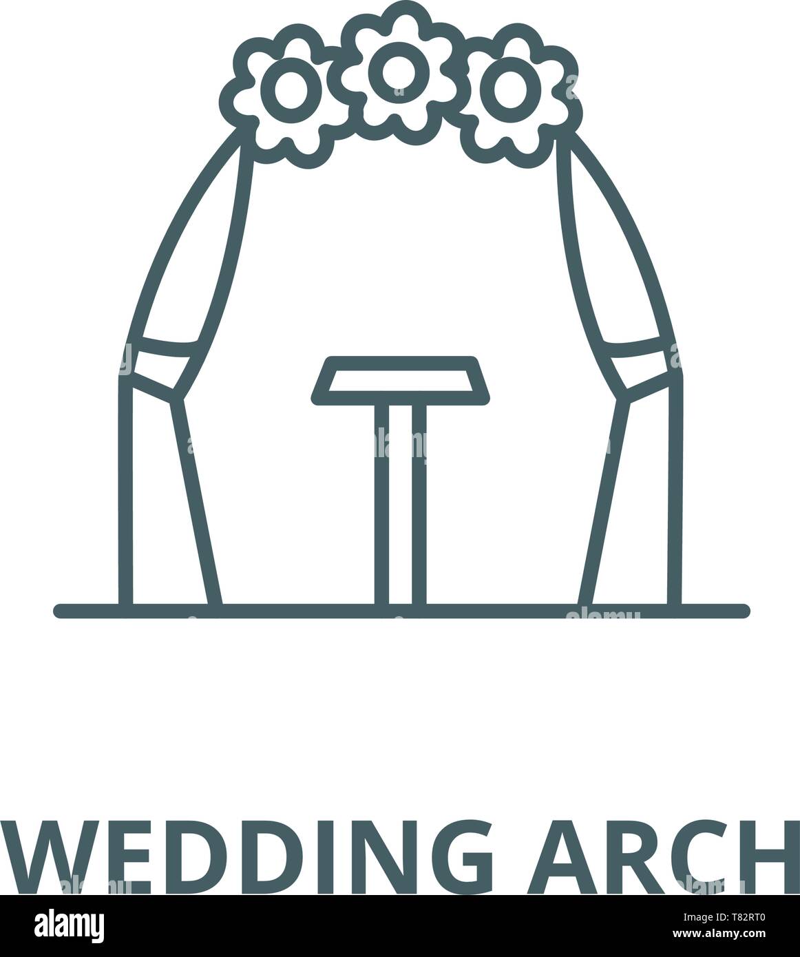 Wedding arch vector line icon, linear concept, outline sign, symbol ...