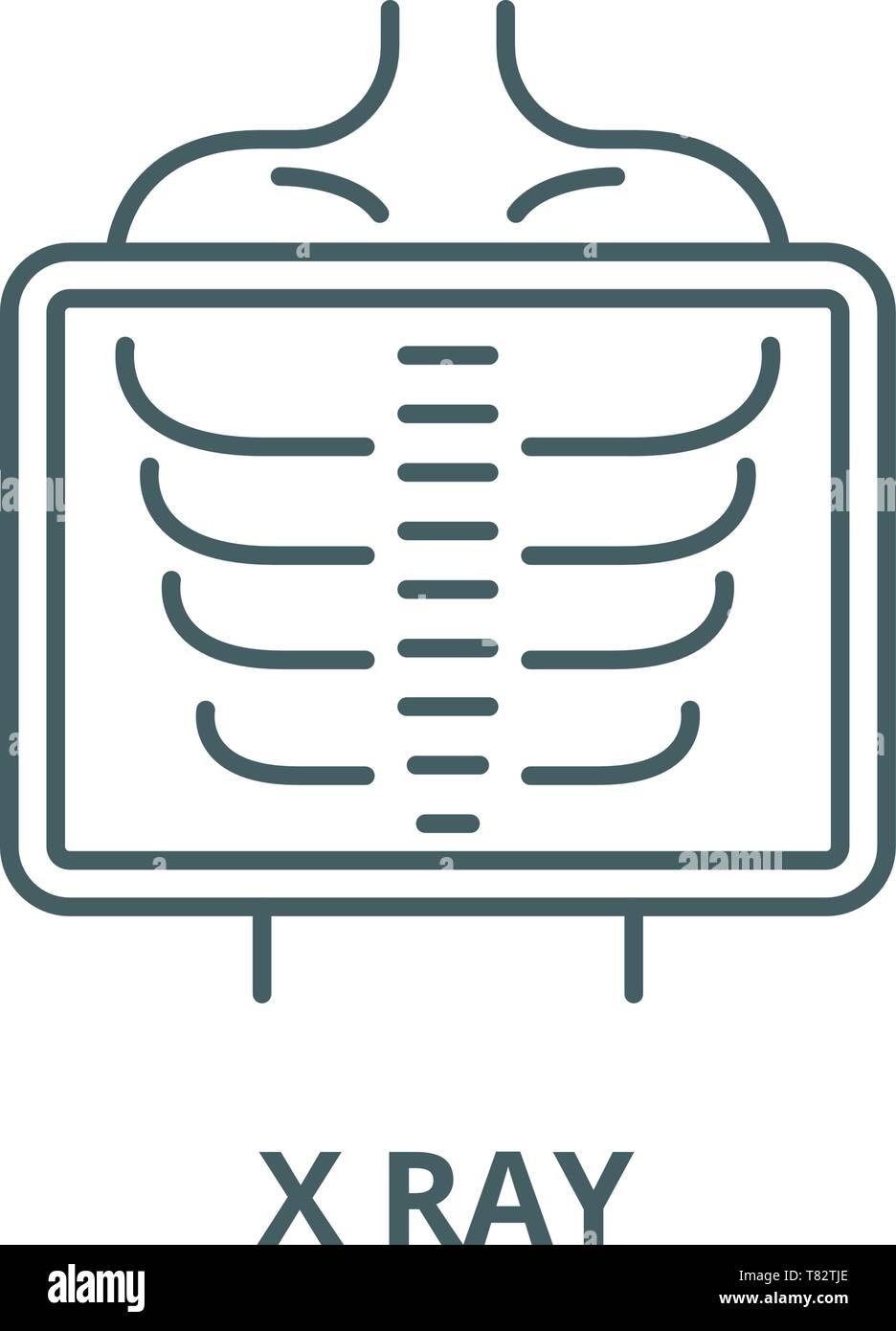 X ray vector line icon, linear concept, outline sign, symbol Stock ...