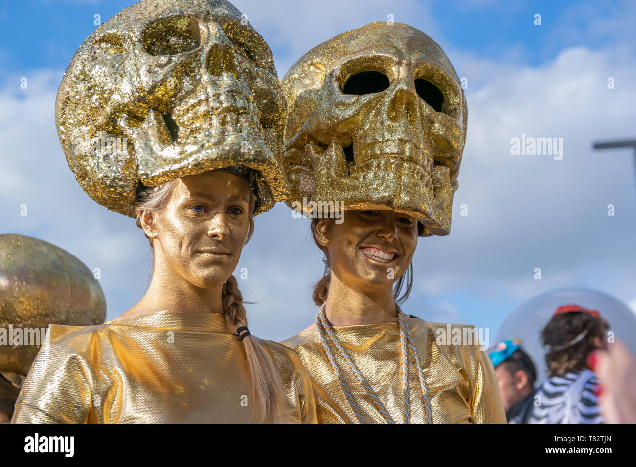 Lille,FRANCE-May 04,2019: Women in carnival costumes, the mexican tradition  on the Eldorado lille 3000 parade Stock Photo - Alamy