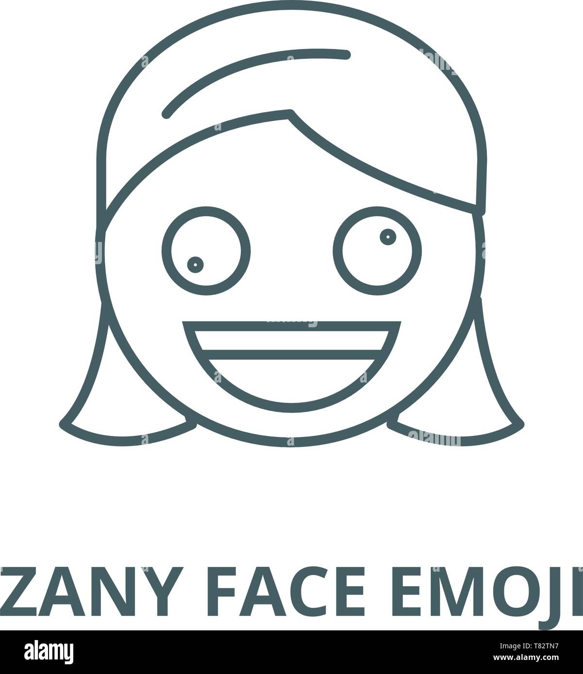 Zany face emoji vector line icon, linear concept, outline sign, symbol Stock Vector