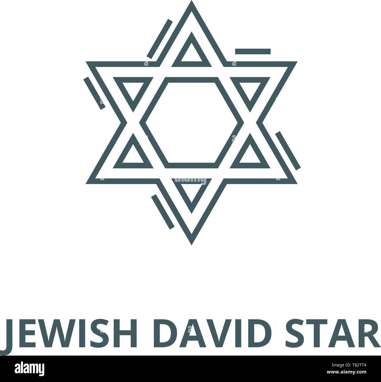 Jewish david star vector line icon, linear concept, outline sign ...