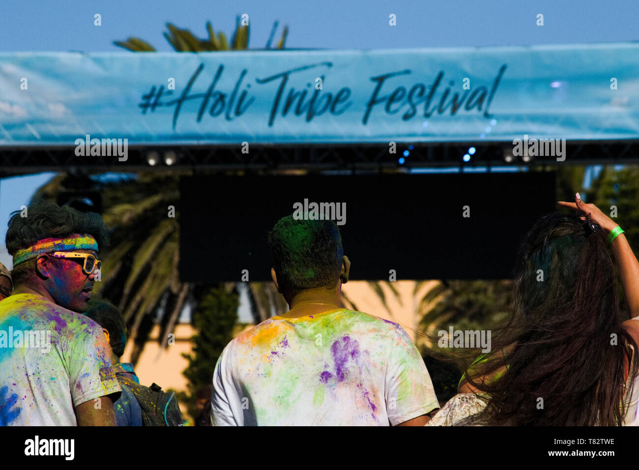 Holi festival of color in Melbourne, St. Kilda, stage Stock Photo Alamy