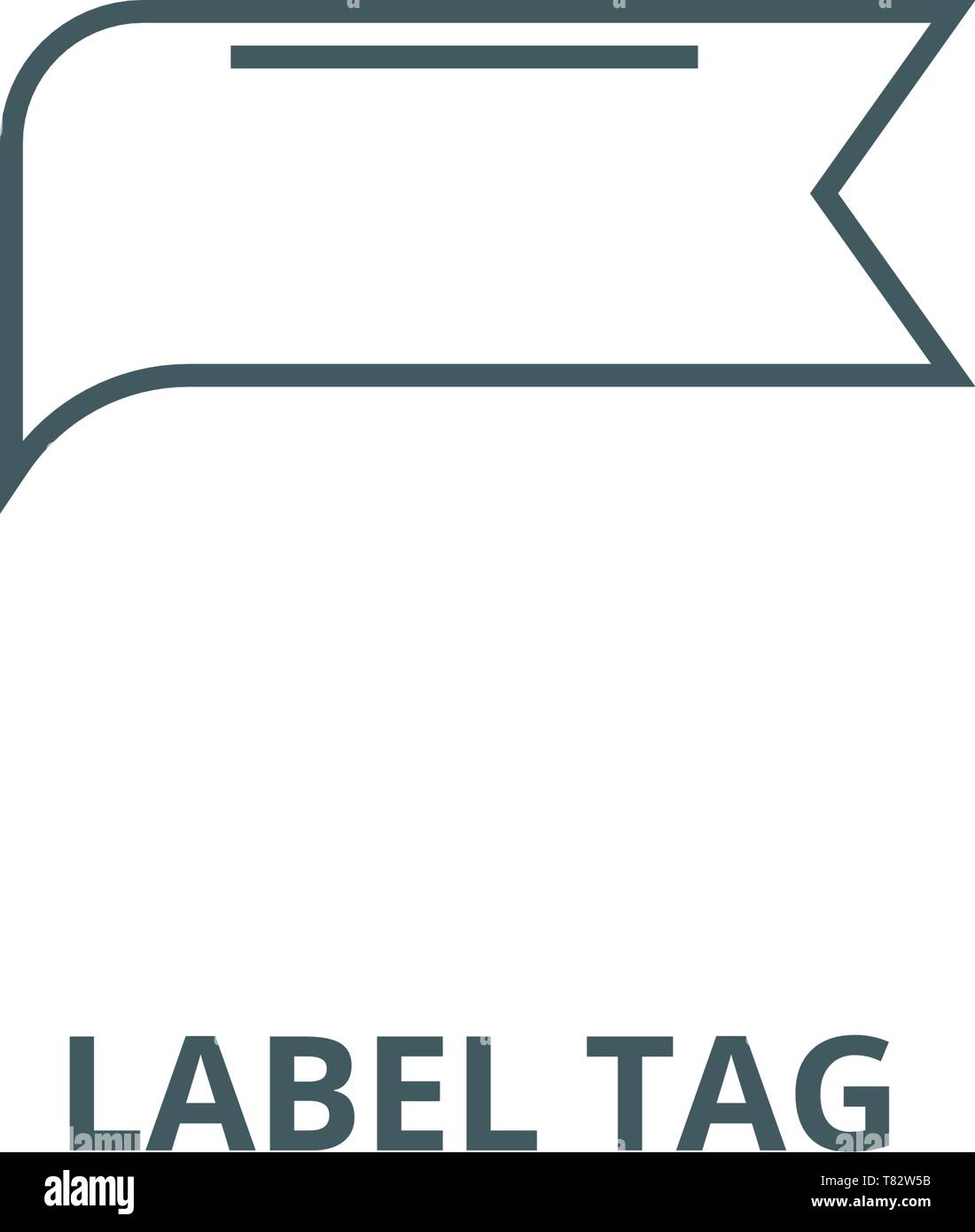 Label tag vector line icon, linear concept, outline sign, symbol Stock Vector