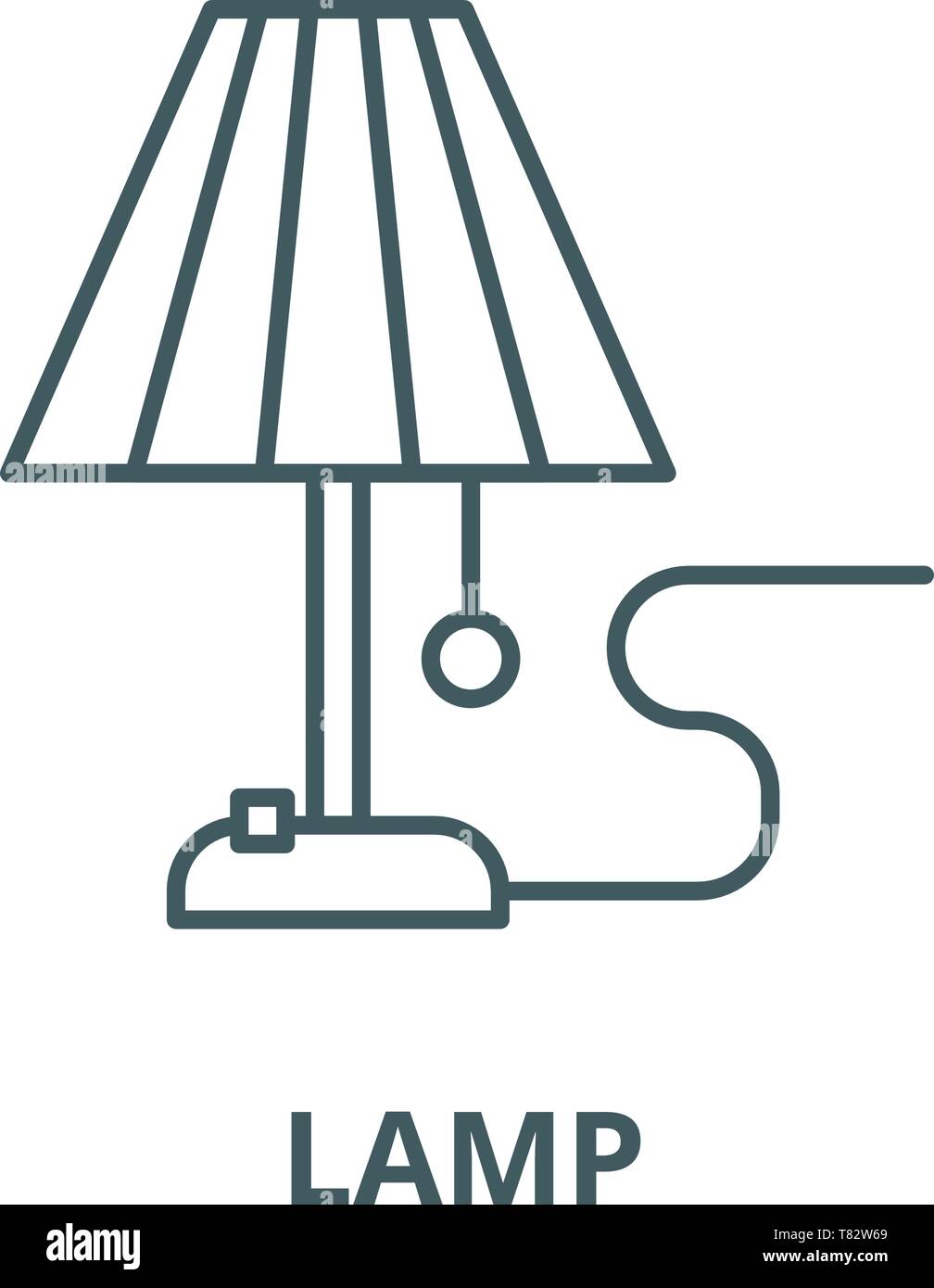 Lamp vector line icon, linear concept, outline sign, symbol Stock