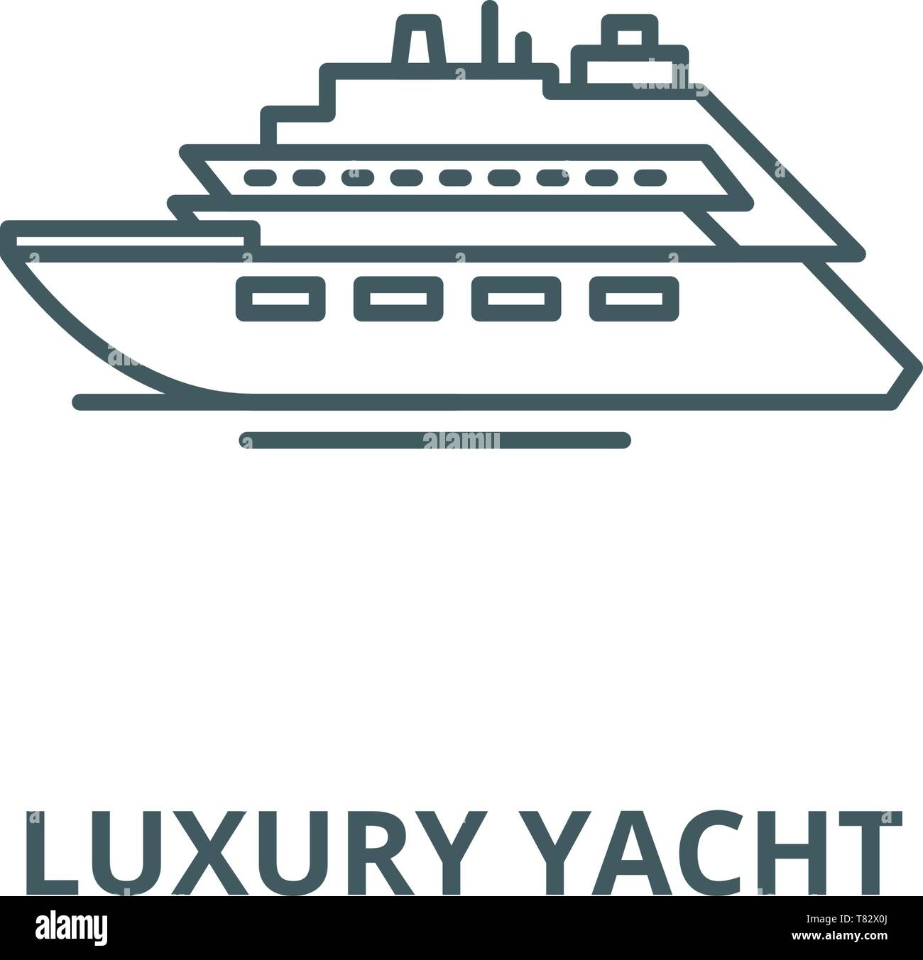 Luxury yacht vector line icon, linear concept, outline sign, symbol ...
