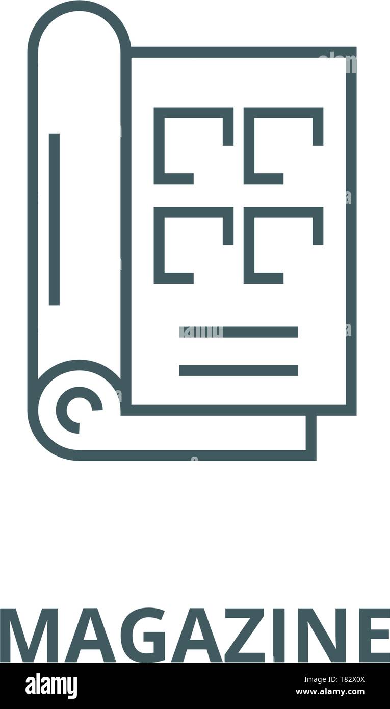Magazine vector line icon, linear concept, outline sign, symbol Stock ...