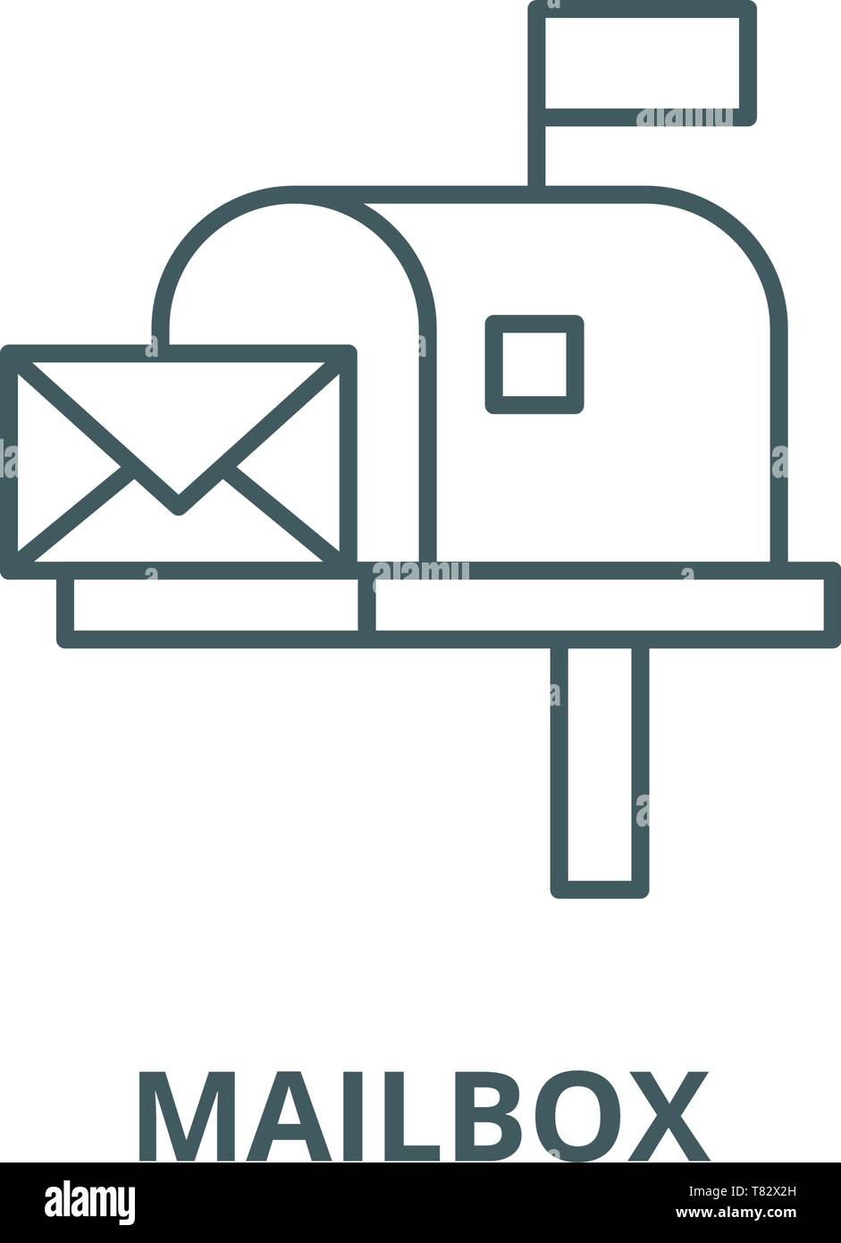 Mailbox vector line icon, linear concept, outline sign, symbol Stock ...