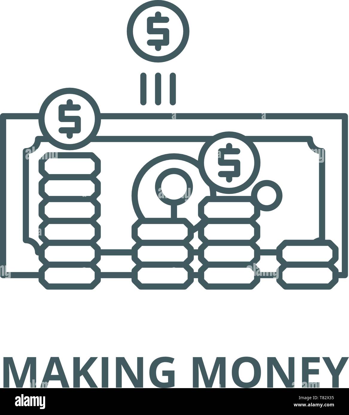 Making money vector line icon, linear concept, outline sign, symbol ...