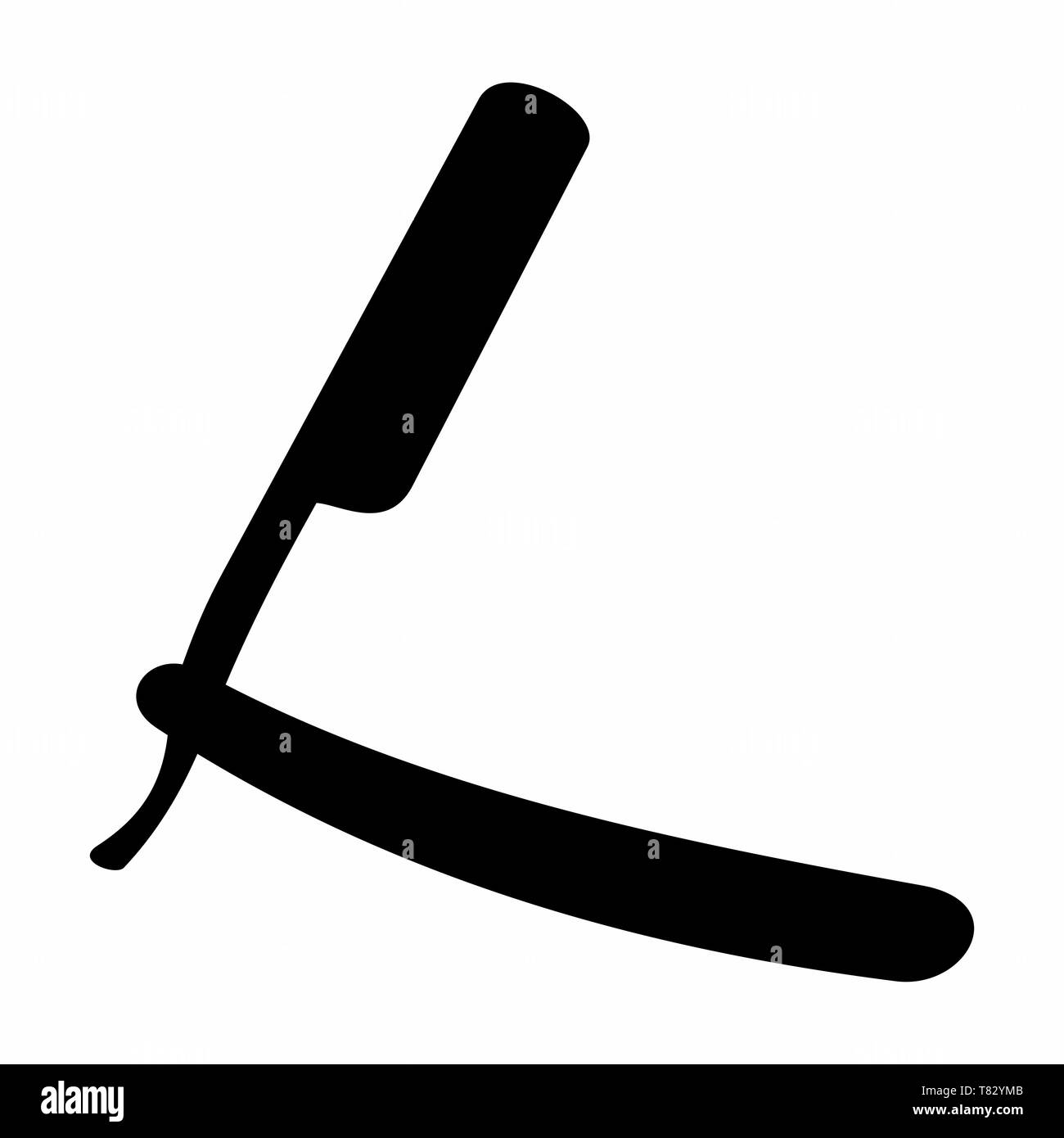 Razor dark silhouette isolated on white background Stock Vector Image ...