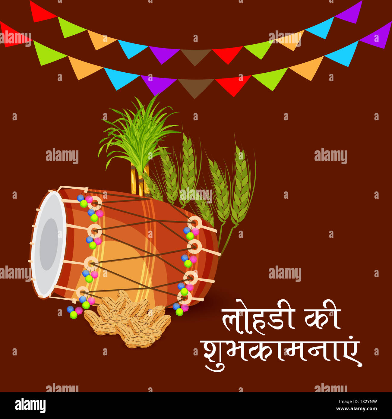 Vector Illustration Of A Background For Happy Lohri Stock Photo