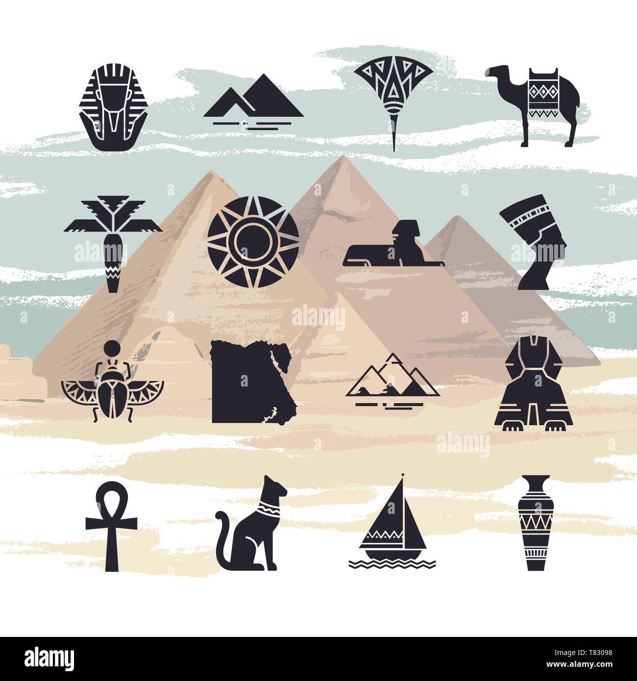 Egypt map ancient landmarks hi-res stock photography and images - Alamy