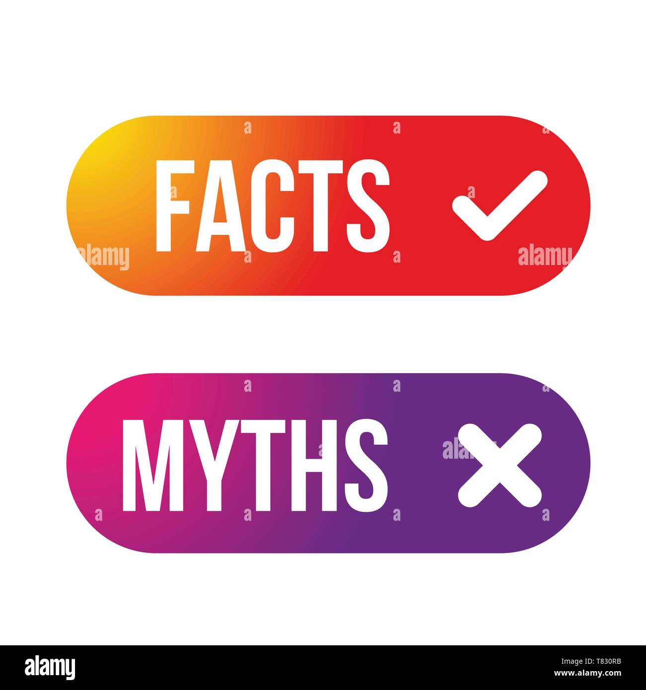 Myths Facts sign button vector Stock Vector