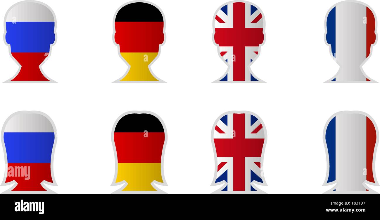 A Man And A Woman With Flags On The Face Of Great Britain Germany