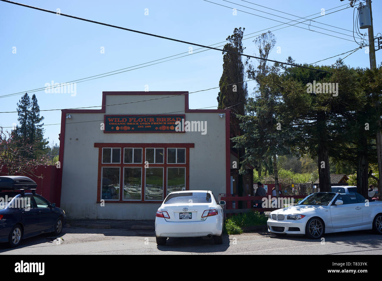 Famous building of the Wild Flour Bread bakery in Freestone in rural