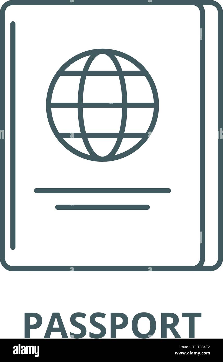 Passport vector line icon, outline concept, linear sign Stock Vector ...
