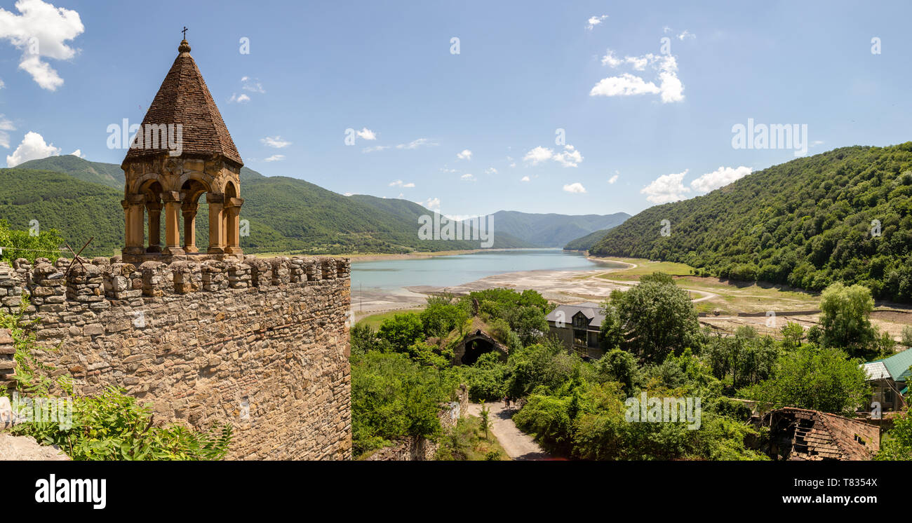 Summer view to Ananuri castle complex on the Aragvi River in Georgia Stock Photo