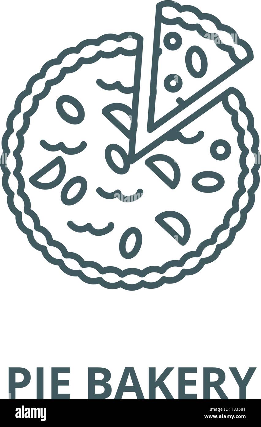 Pie bakery vector line icon, linear concept, outline sign, symbol Stock ...
