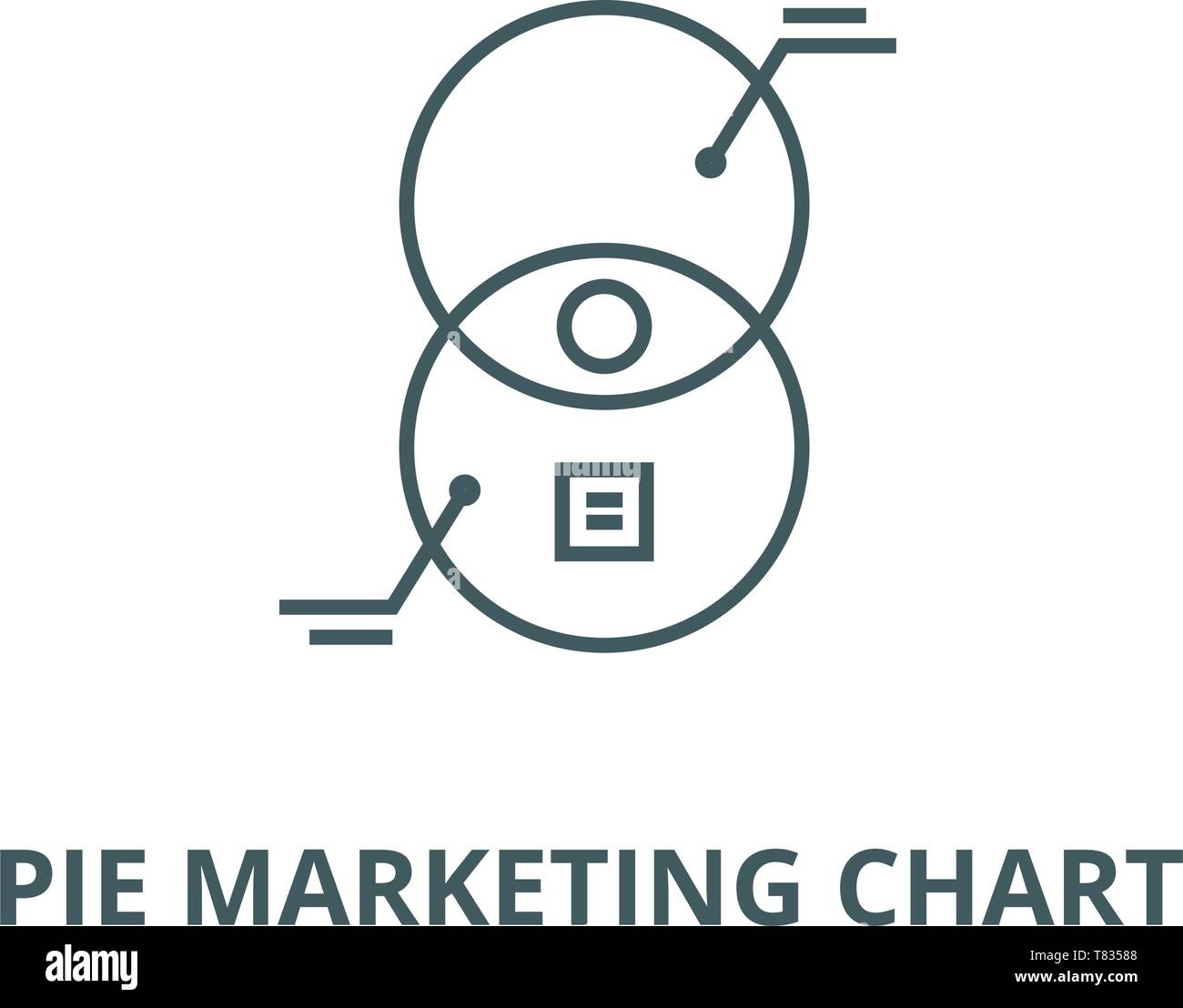 Pie marketing chart vector line icon, linear concept, outline sign ...