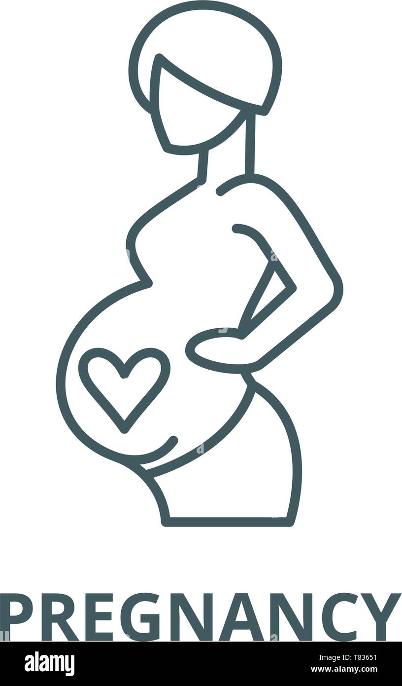 Pregnancy vector line icon, linear concept, outline sign, symbol Stock Vector Image &amp; Art - Alamy