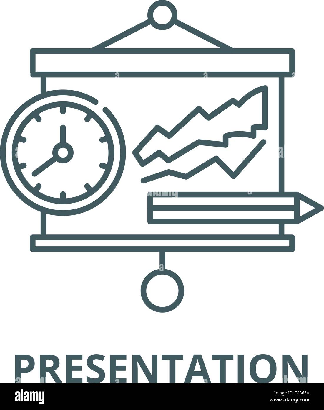 Presentation vector line icon, linear concept, outline sign, symbol ...