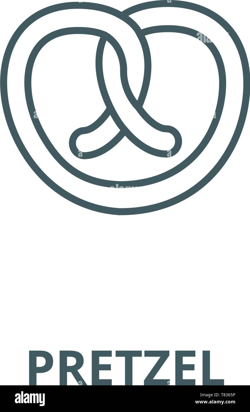Pretzel vector line icon, linear concept, outline sign, symbol Stock ...