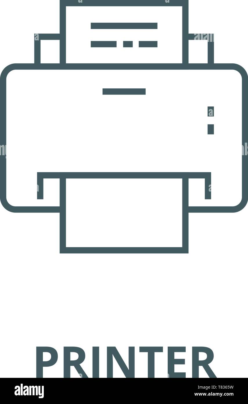 Printer vector line icon, linear concept, outline sign, symbol Stock ...