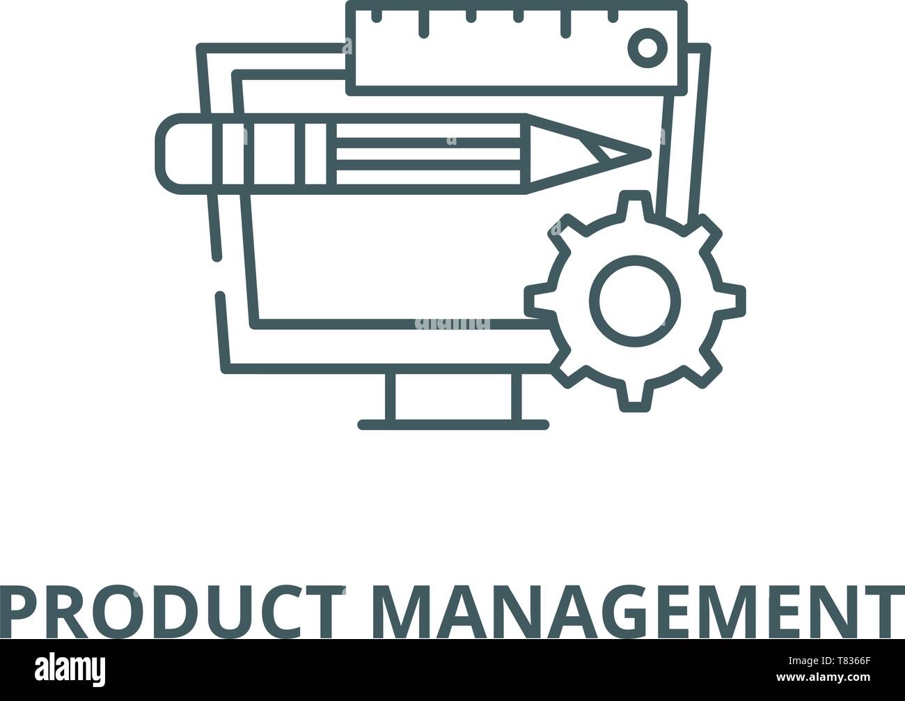 Product management vector line icon, linear concept, outline sign ...