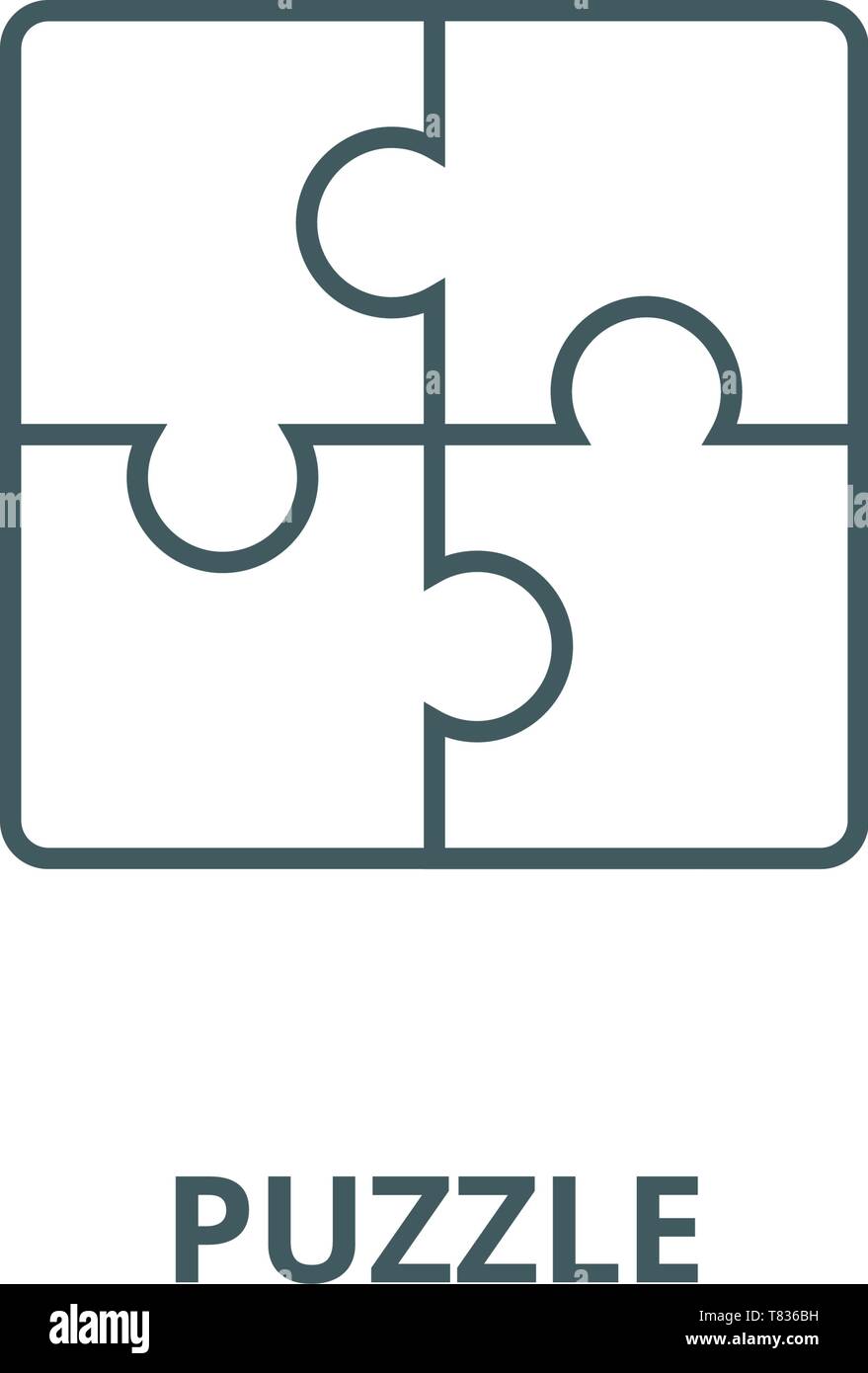 Puzzle vector line icon, linear concept, outline sign, symbol Stock ...