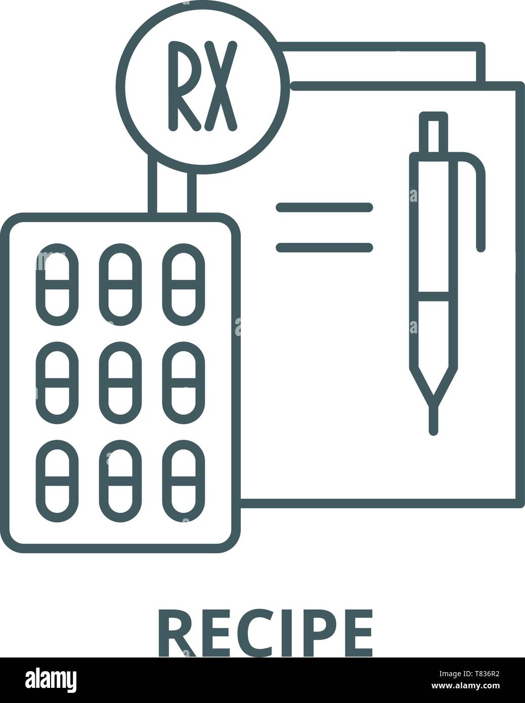 Recipe vector line icon, linear concept, outline sign, symbol Stock ...