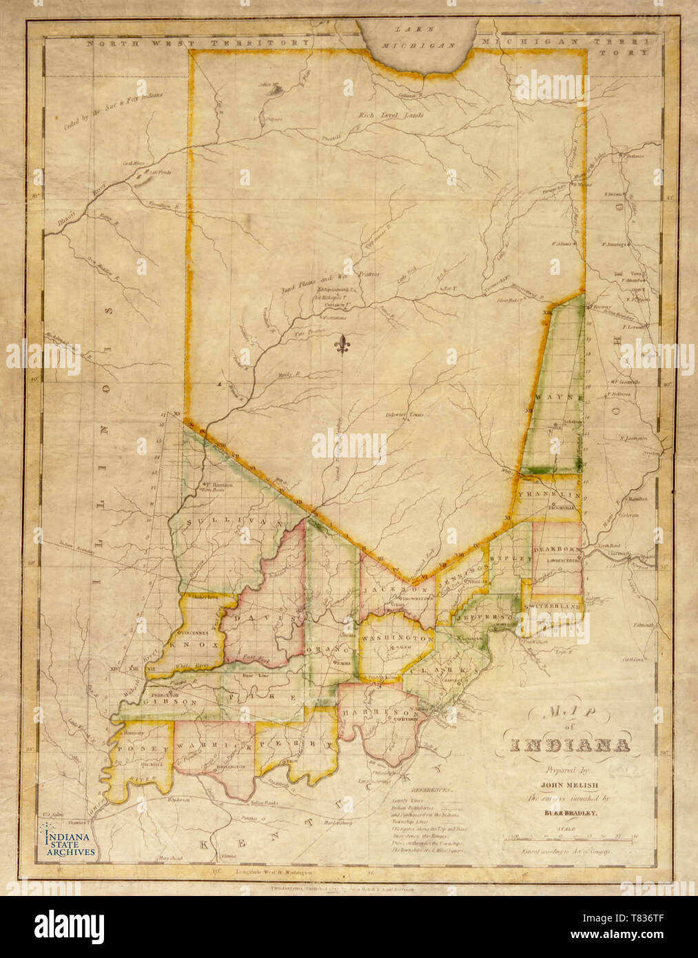 Antique Map Of Indiana High Resolution Stock Photography and Images - Alamy